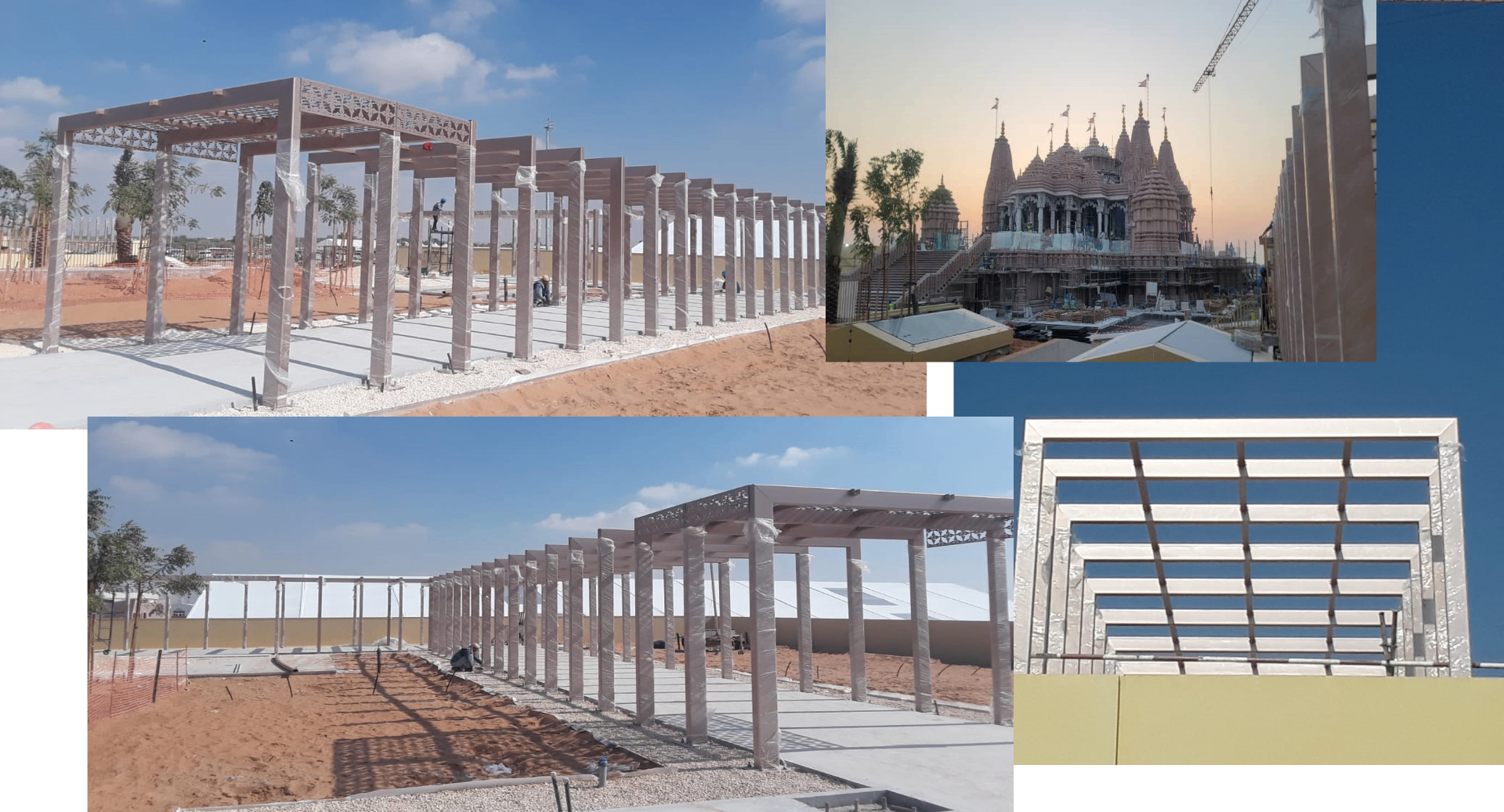 BAPS Mandir colonnade & architectural steelwork