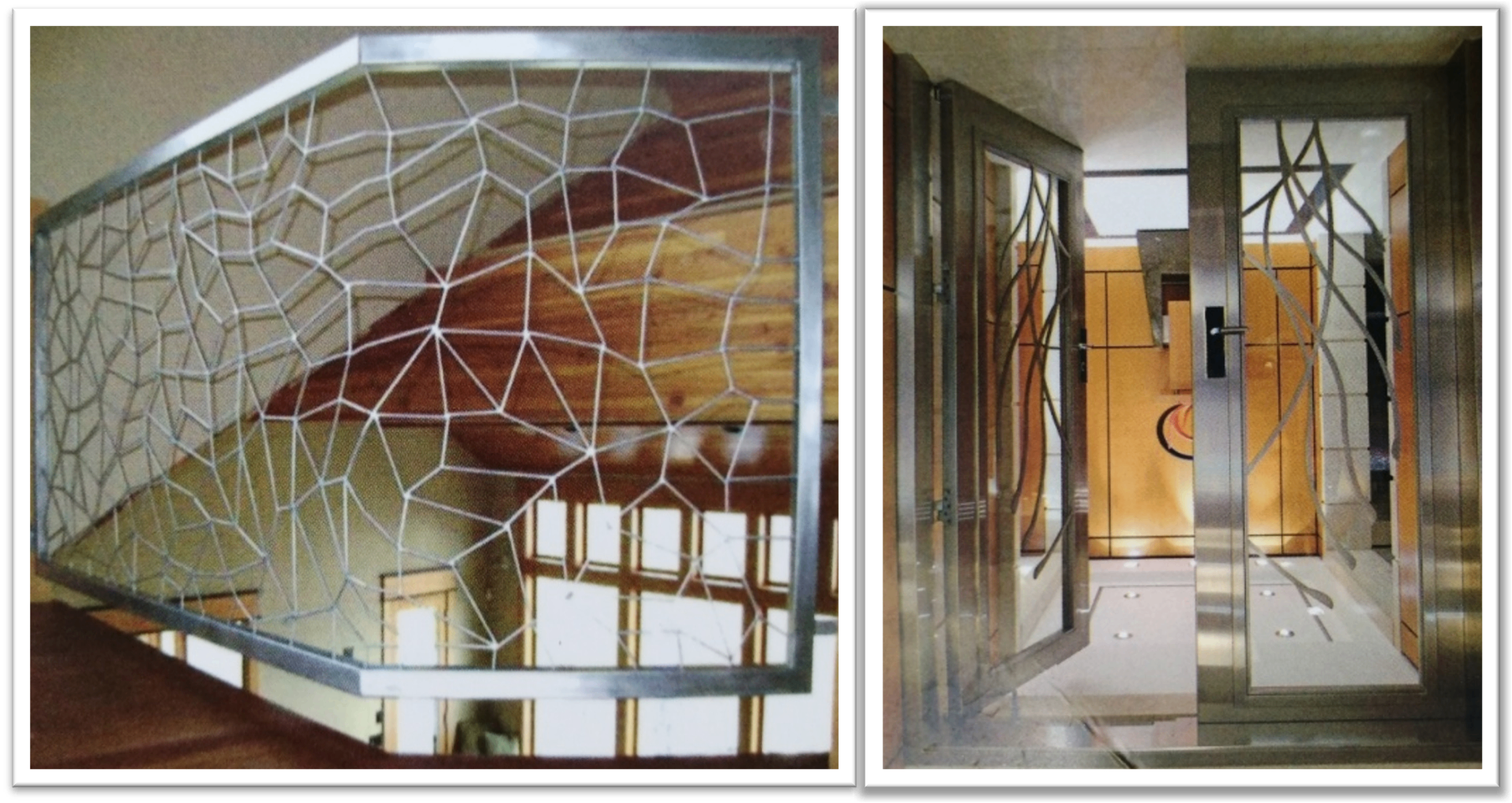 Decorative stainless railings & glass doors