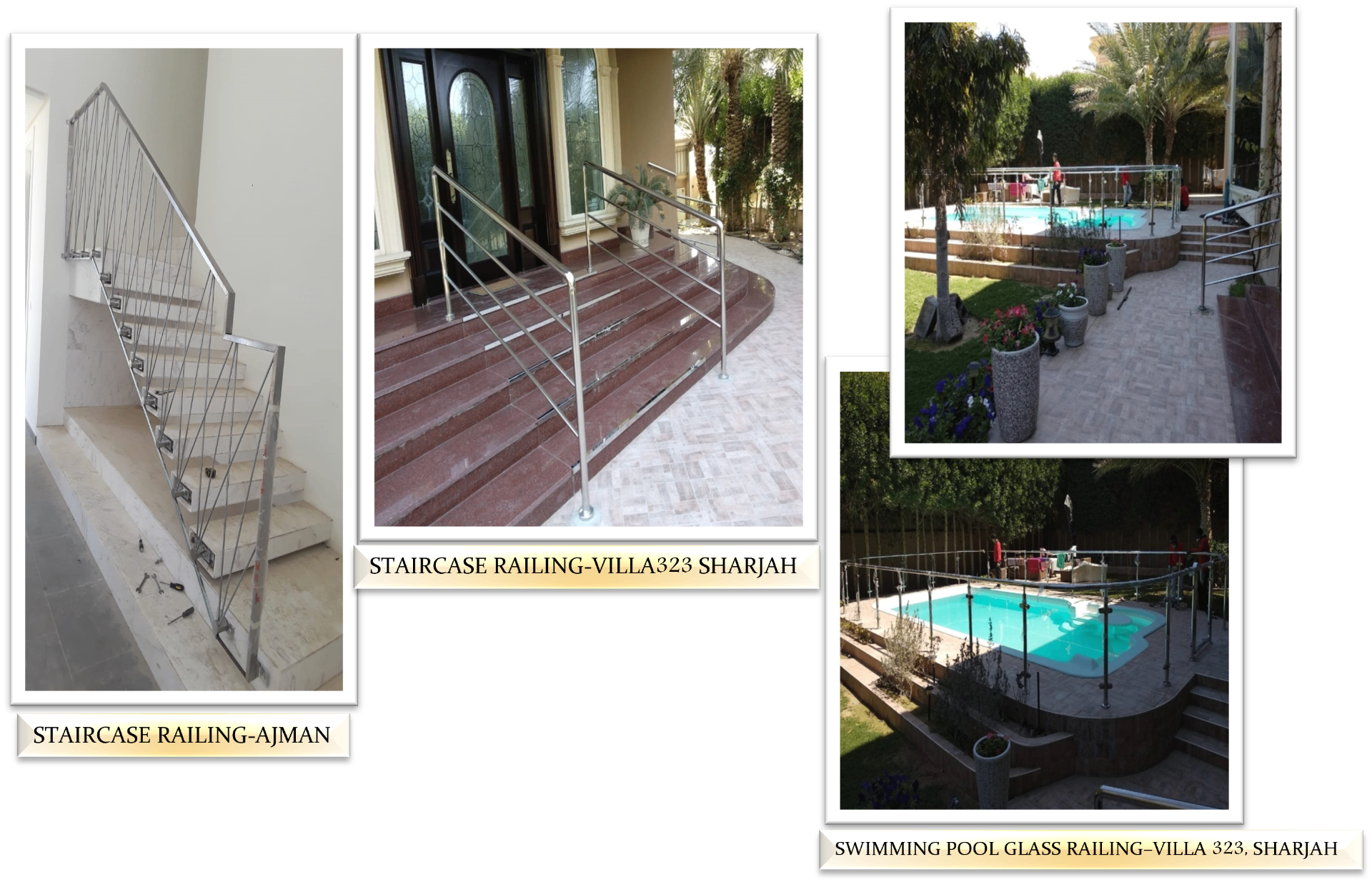 Villa 323 staircase & pool glass railings
